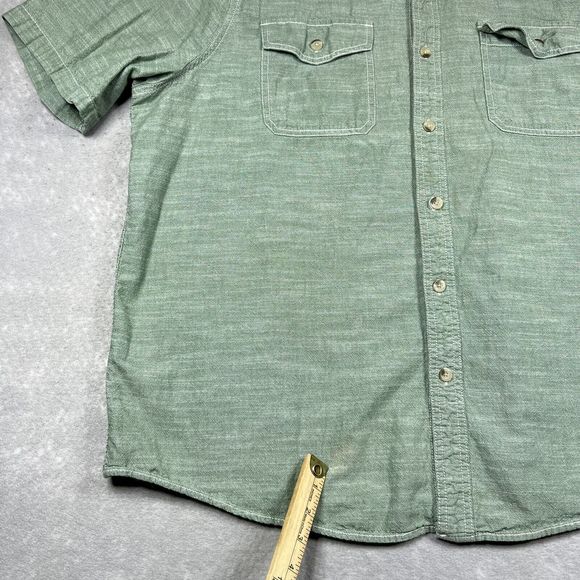Woolrich Shirt Men’s XXL Green Button Up Short Sleeve Outdoors Camp 2XL - Picture 6 of 10